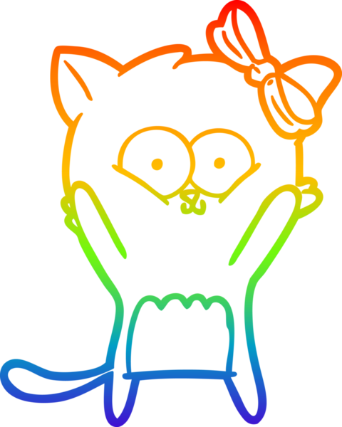 gökkuşağı gradyanı çizimi bir insan tarafından çizilmiş çizgi film kedisi