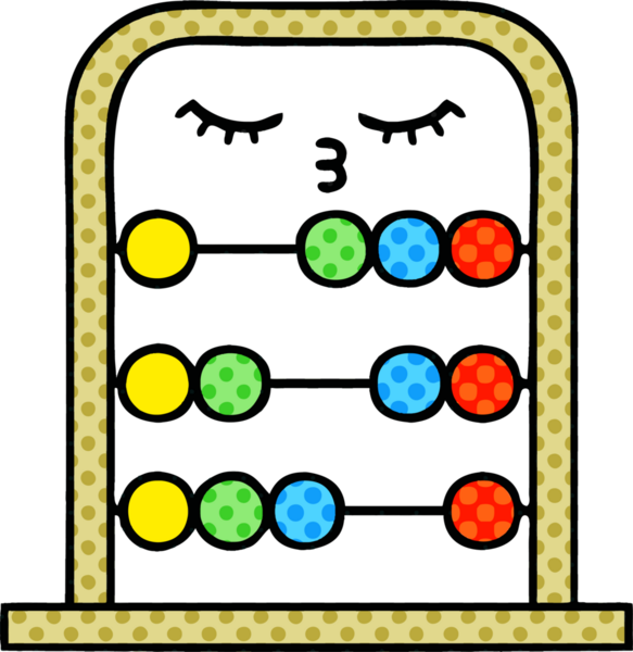 Bir insan tarafından çizilmiş abaküs çizgi filmi.