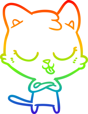 gökkuşağı gradyanı çizimi bir insan tarafından çizilmiş çizgi film kedisi