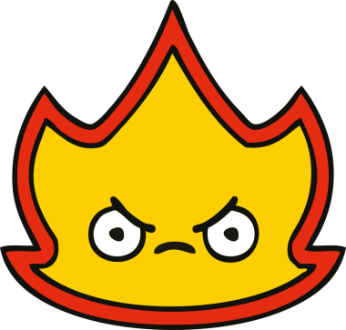 Bir insan tarafından çizilmiş ateş çizgi filmi.