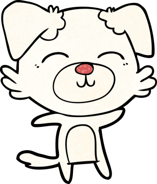 Bir insan tarafından çizilmiş çizgi film köpeği.