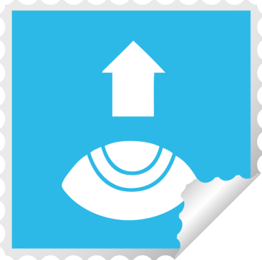 Bir insan tarafından çizilmiş kare soyulmuş göz karikatürü.