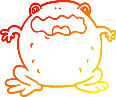 Bir insan tarafından çizilmiş sıcak çizgi karakurbağası çizimi