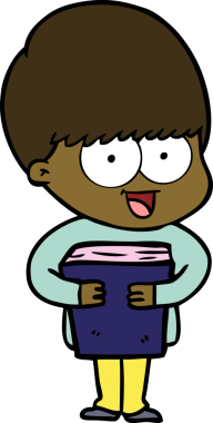 Bir insan tarafından çizilmiş mutlu çizgi film çocuğu.