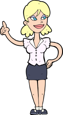 Bir insan tarafından çizilmiş harika bir fikri olan karikatür kadın.