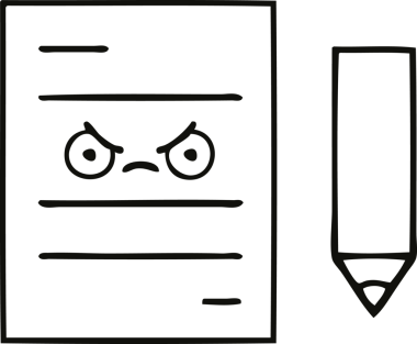 Bir insan tarafından çizilmiş bir test kağıdının çizgi çizimi