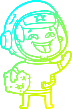 Bir insan tarafından çizilmiş gülen astronotun soğuk gradyan çizimi