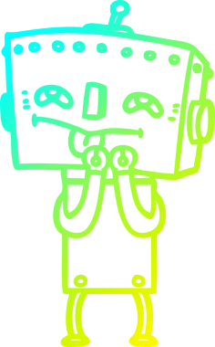 Bir insan tarafından çizilmiş soğuk gradyan robot çizimi