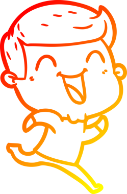 Bir insan tarafından çizilmiş gülen çizgi film karakterinin sıcak çizgi çizimi