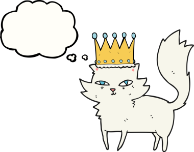 Bir insan tarafından çizilmiş serbest çizim balon karikatür havalı kedi