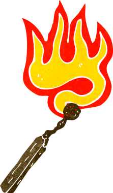 Bir insan tarafından çizilmiş karikatür yakma kibriti