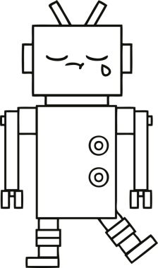 Bir insan tarafından çizilmiş robot çizimi