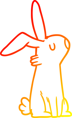 Bir insan tarafından çizilmiş çizgi film tavşanı çizimi