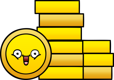 Bir insan tarafından çizilmiş bozuk paranın gölgelenmiş karikatürü