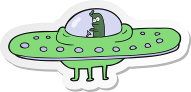 Bir insan tarafından çizilmiş bir UFO çıkartması.