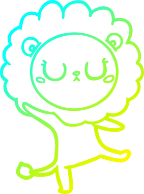 Bir insan tarafından çizilen çizgi film aslanının soğuk çizgi çizimi.