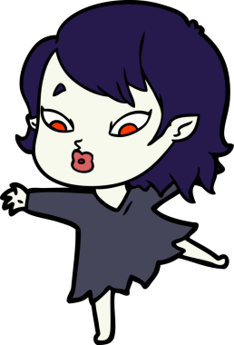 Bir insan tarafından çizilmiş şirin vampir kız çizgi filmi.