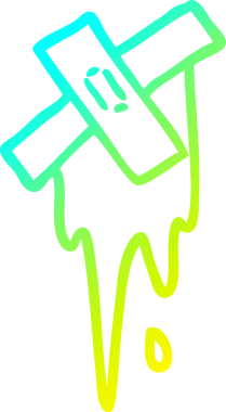 Bir insan tarafından çizilmiş bir karikatürün soğuk gradyan çizimi.