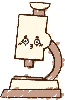 Bir insan tarafından çizilmiş mikroskop Tebeşiri