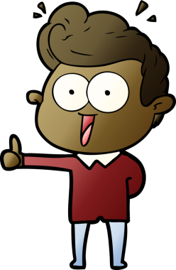 Bir insan tarafından çizilmiş çizgi film bakışlı adam.