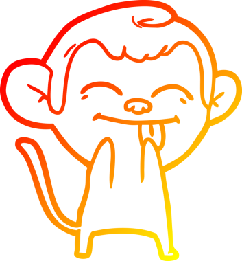 Bir insan tarafından çizilmiş komik çizgi maymun çizimi.