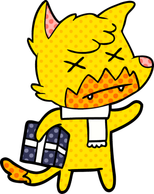 Bir insan tarafından çizilmiş tilki çizgi film karakteri.