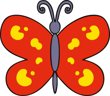 Bir insan tarafından çizilmiş garip bir kelebek çizimi.