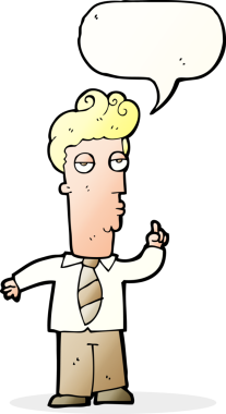 Bir insan tarafından çizilmiş bir konuşma balonuyla soru soran karikatür sıkıcısı.