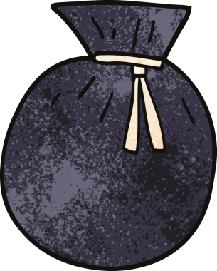 Bir insan tarafından çizilmiş karalama çuvalı.