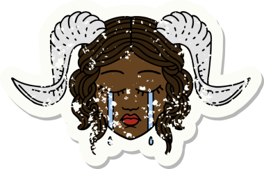 Retro Dövme Biçimi Bir insan tarafından çizilmiş ağlama kiremit yüzüName