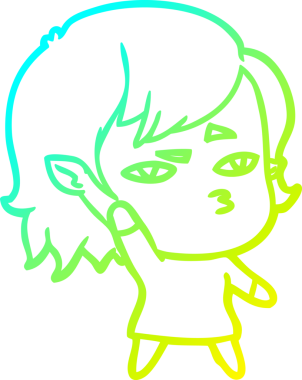 Bir insan tarafından çizilmiş bir vampir kız çizgi filmi.