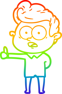 Bir insan tarafından çizilmiş gökkuşağı gradyan çizgi çizimi.