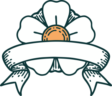 Bir insan tarafından çizilmiş geleneksel bir çiçek dövmesi.