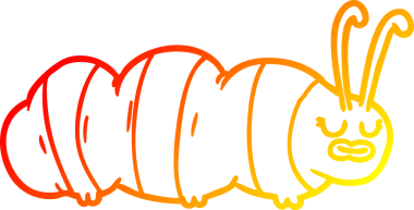 Bir insan tarafından çizilmiş komik bir karikatür böceğinin sıcak çizgi çizimi