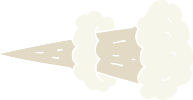 Bir insan tarafından çizilen duman patlamasının düz renk çizimi