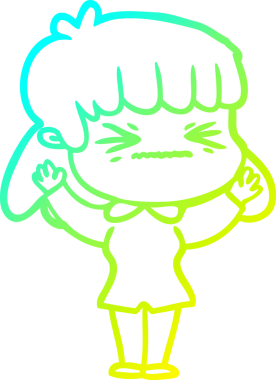 Bir insan tarafından çizilmiş bir karikatür kadın çizimi.