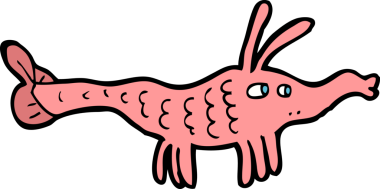 Bir insan tarafından çizilmiş karides.