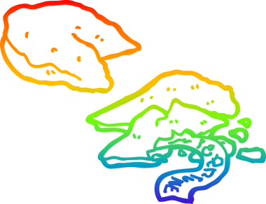 gökkuşağı gradyan çizgi çizimi bir insan tarafından çizilmiş fal kurabiyeleri