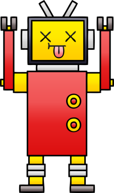 Bir insan tarafından çizilmiş bir robotun gölgelenmiş çizimi