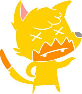 Bir insan tarafından çizilmiş düz renk çizgi film ölü tilki