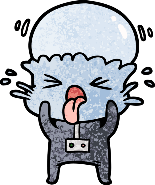 Bir insan tarafından çizilmiş garip bir uzaylı çizgi filmi.