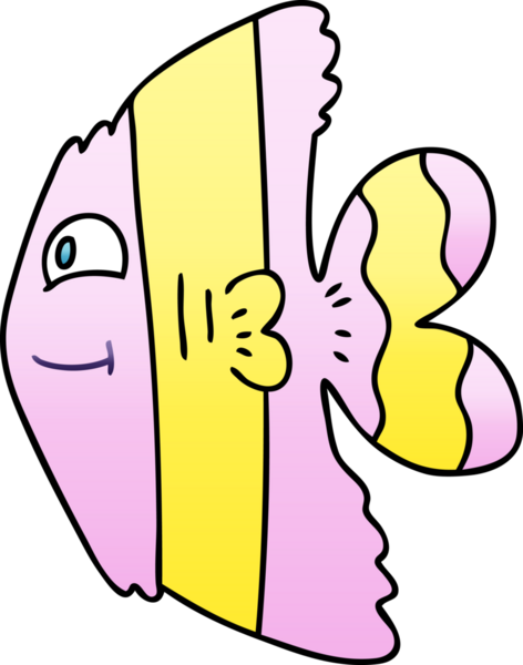 bir insan tarafından çizilmiş gölgelenmiş garip karikatür balığı.