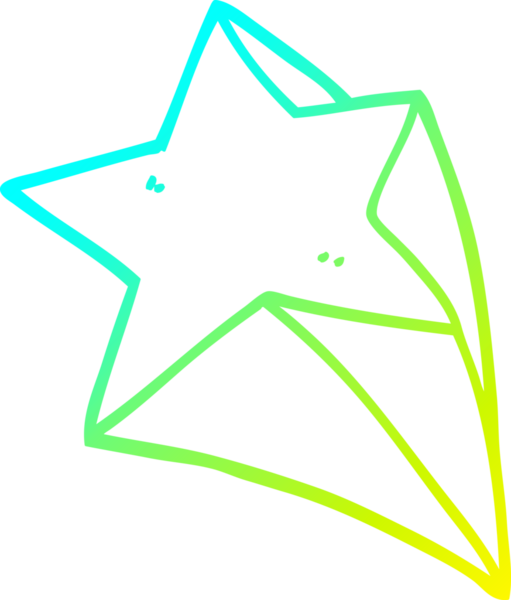 Bir insan tarafından çizilen çizgi film yıldızlarının soğuk gradyan çizgileri.