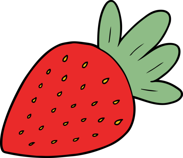 Bir insan tarafından çizilmiş çilek çizgi filmi.