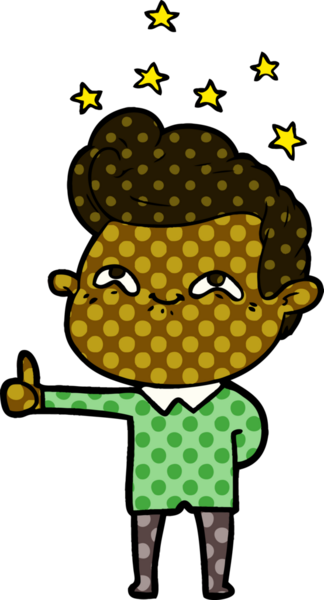 Bir insan tarafından çizilmiş heyecanlı bir çizgi film.