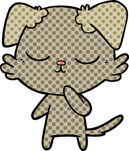 Bir insan tarafından çizilmiş şirin bir çizgi film köpeği.