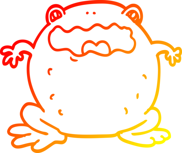 Bir insan tarafından çizilmiş sıcak çizgi karakurbağası çizimi
