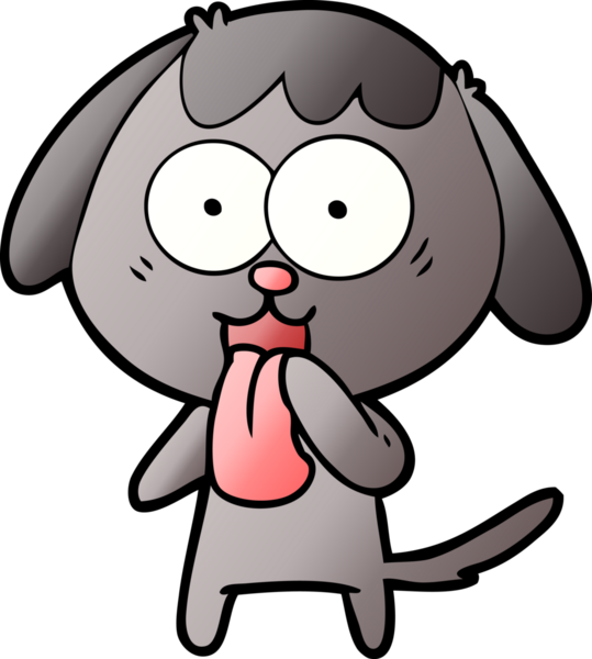 Bir insan tarafından çizilmiş şirin bir çizgi film köpeği.