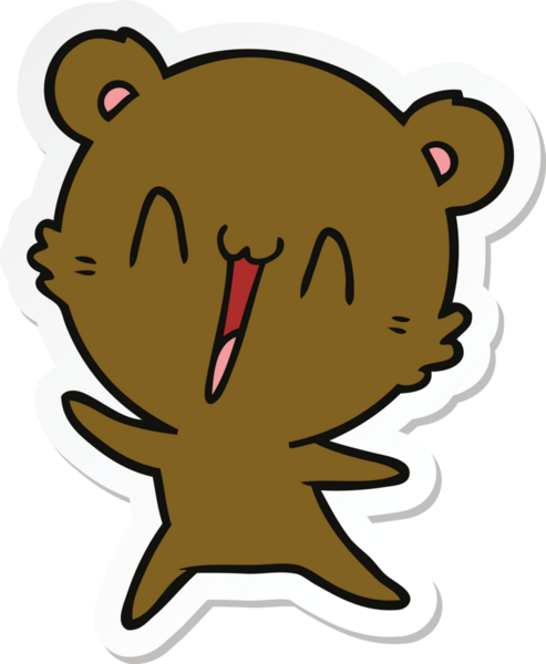 Bir insan tarafından çizilmiş mutlu ayı karikatürü.