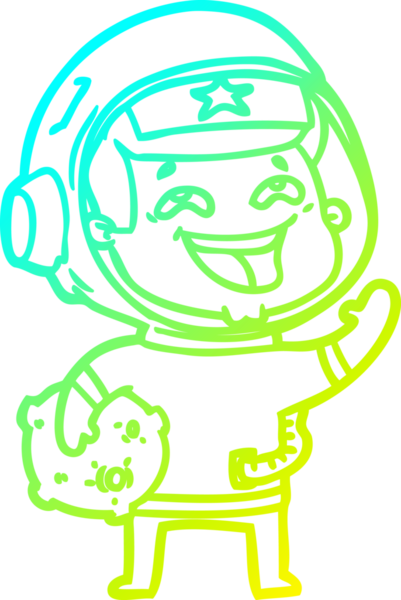 Bir insan tarafından çizilmiş gülen astronotun soğuk gradyan çizimi